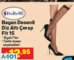 DOREMİ DESENLİ DİZ ALTI ÇORAP